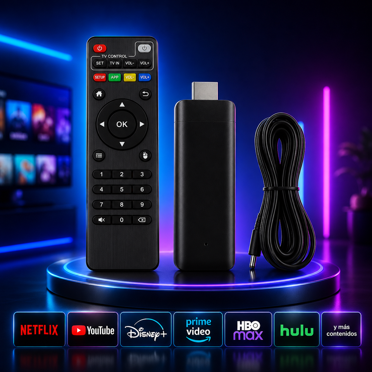 Android TV Stick Box Universal Full HD Streaming Compatible con Magistv / Xuper estilo wath onn