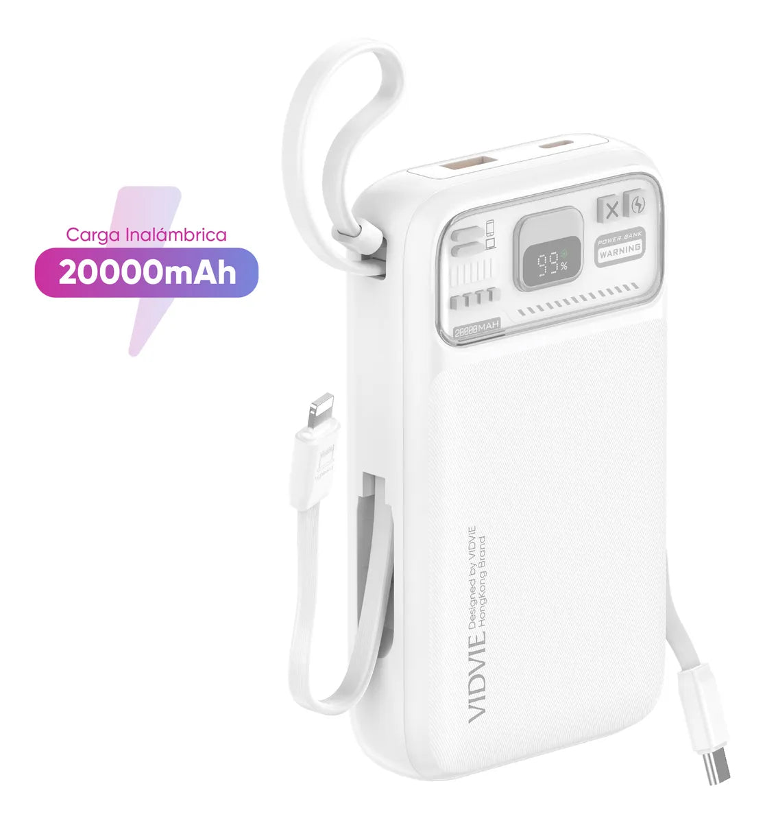 Power bank Vidvie con Carga Inalámbrica Rápida 20W-pb7004-pb7005