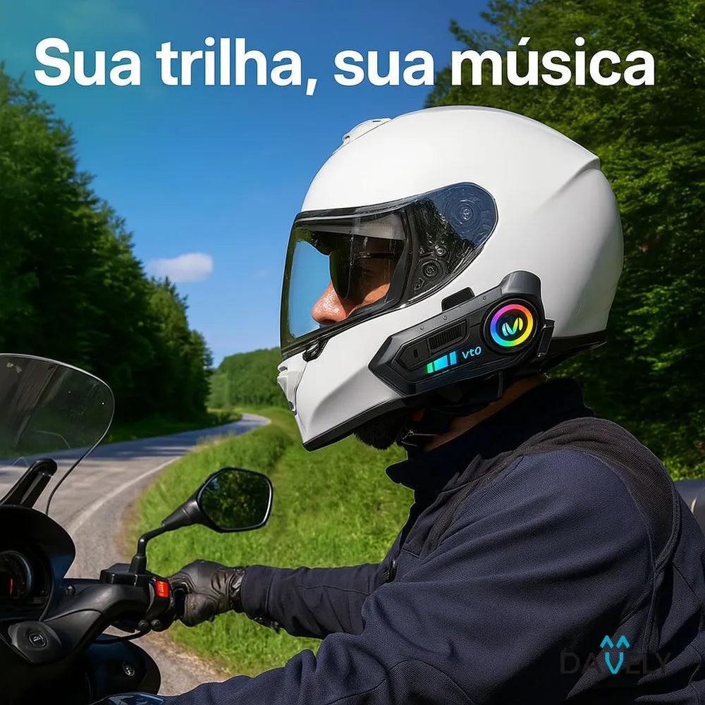 Auriculares Bluetooth para casco de moto -Música Mp3- Radio y llamadas Marca helmet V10