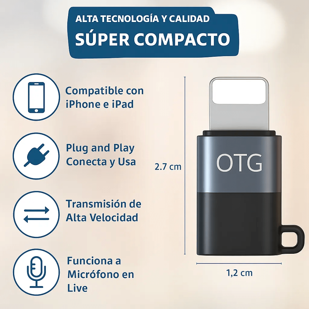 Adaptador Convertidor para Microfono solapa puerto Usb C a puerto Lightning - Tecnomundointl