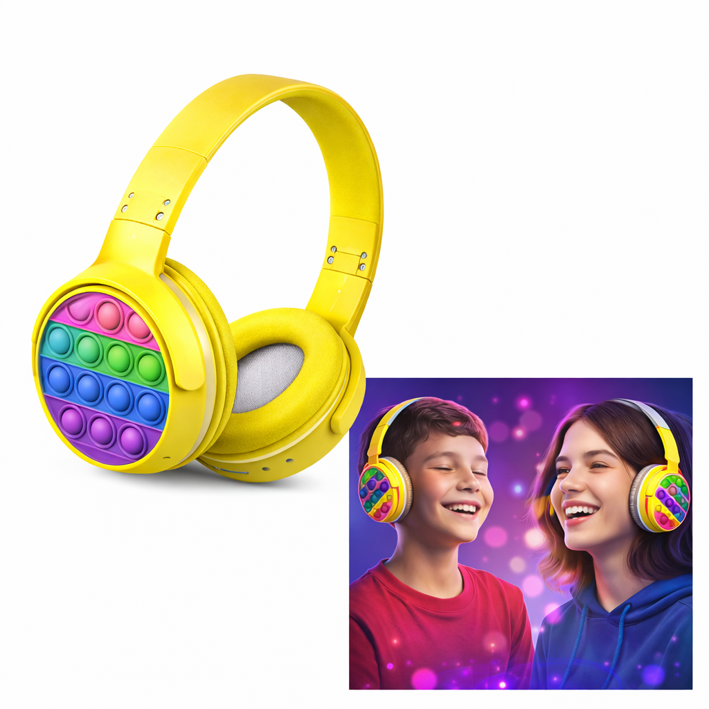 Audífonos Inalámbricos Infantiles con Diseño Pop It - Tecnomundointl