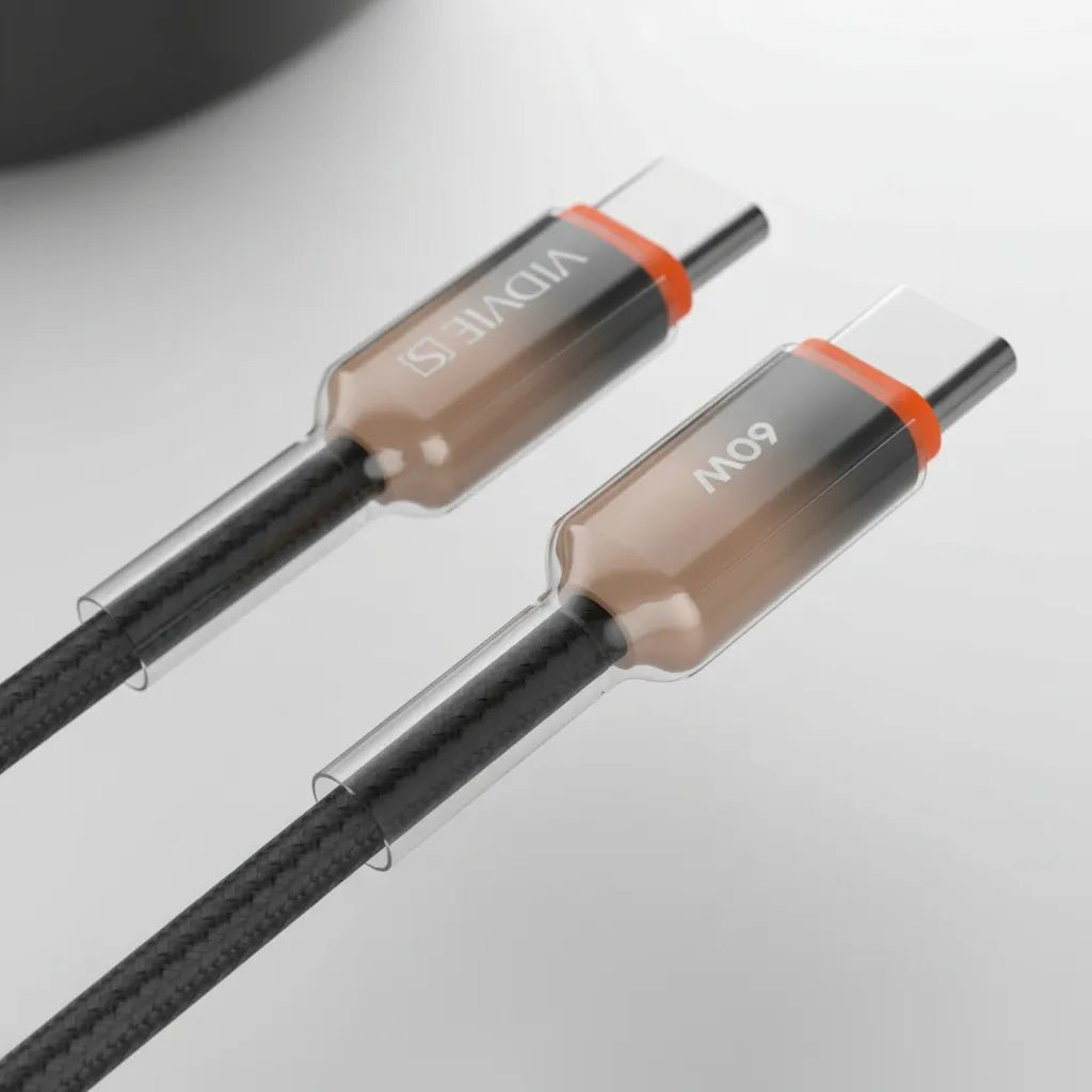 Cable Vidvie B07 USB - C a USB - C 60W Carga Rápida 1 Metro Trenzado - Tecnomundointl
