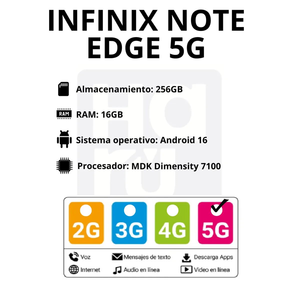 Combo smartwatch + Celular Infinix Note Edge pantalla AMOLED 1.5K 5G cámara 50MP batería 6150mAh - Tecnomundointl