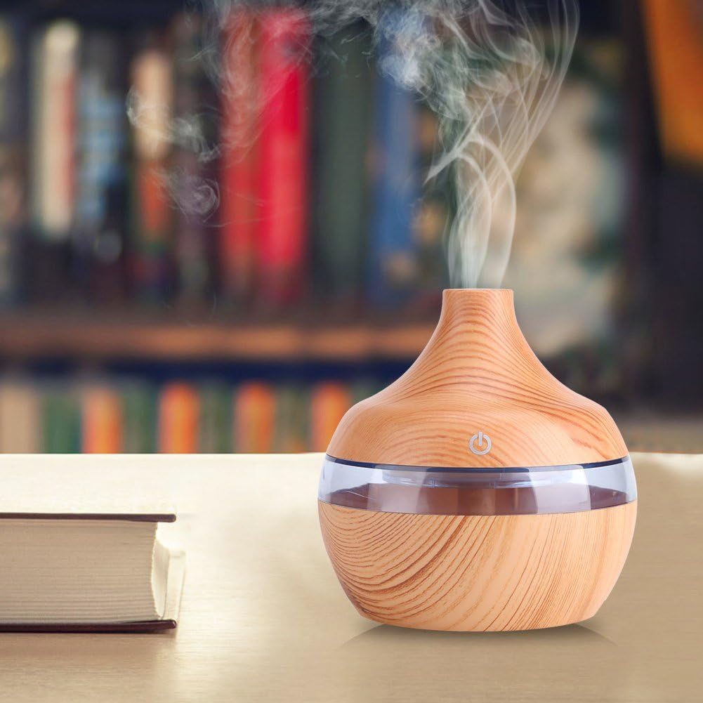 Difusor Aromaterapia 150ml Madera USB con Luz LED 7 Colores - Tecnomundointl