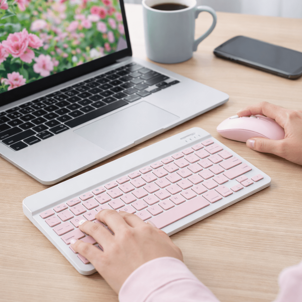 Mini Teclado Recargable y Mouse Inalámbrico Bluetooth Compacto para Tablet Laptop PC y Mac - Tecnomundointl