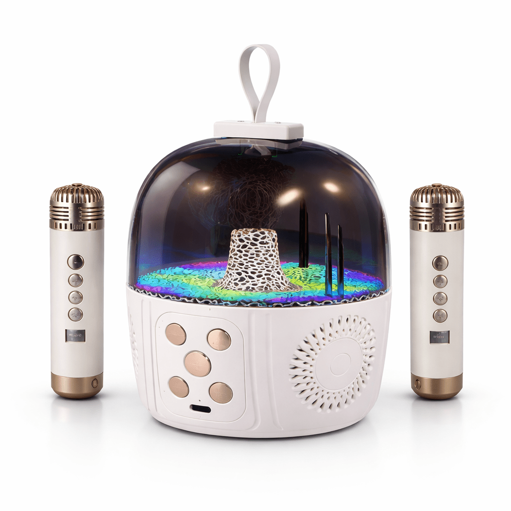 Parlante mini Karaoke Familiar Bluetooth Q3 con Micrófonos Inalámbricos - Tecnomundointl