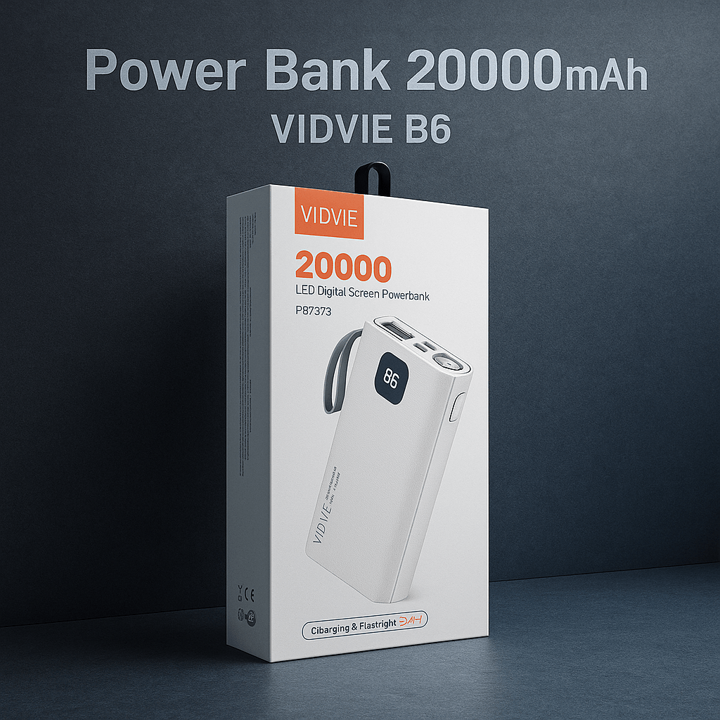Power bank Vidvie Pb775 Con Linterna 20,000 Mah. - Tecnomundointl