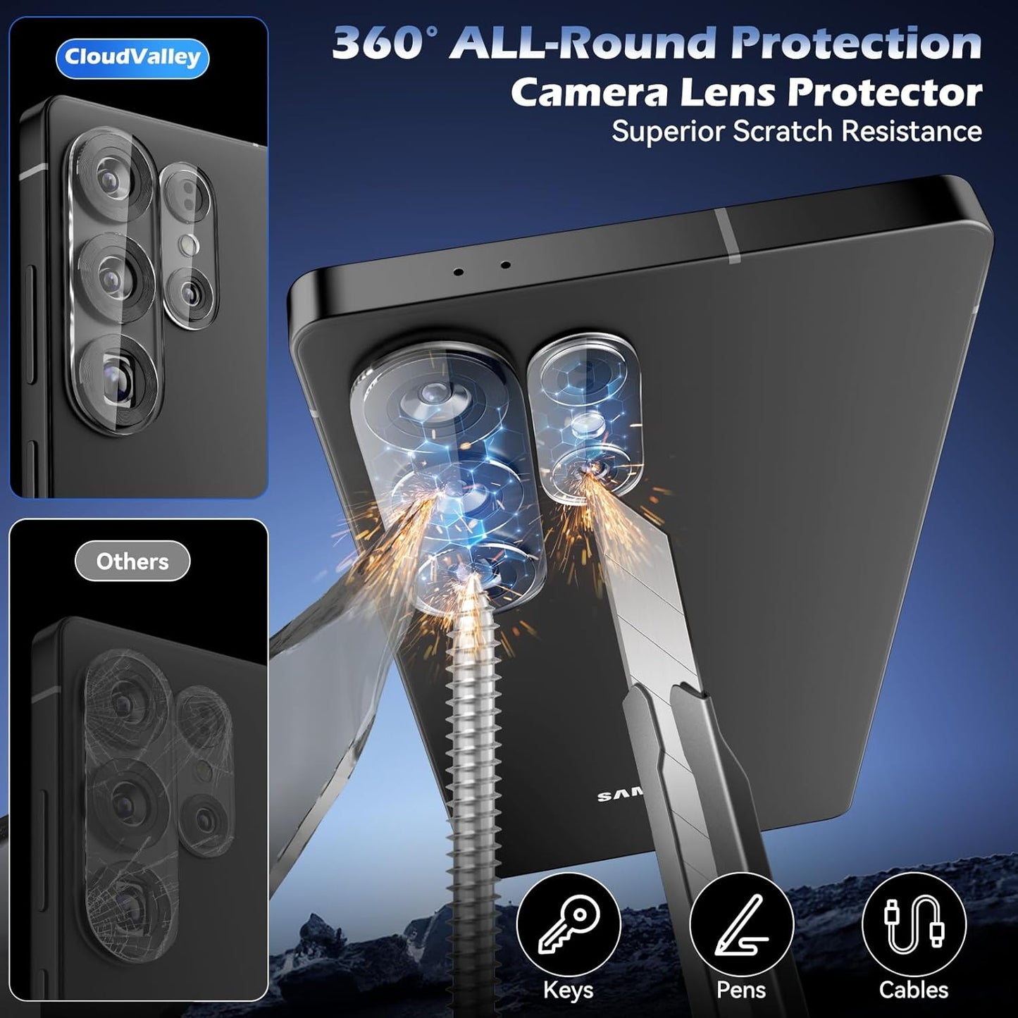 Protector de Lente cámara trasera 9H para S26 Ultra Super resistente - Tecnomundointl