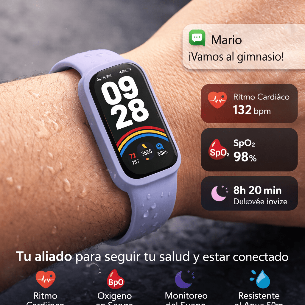 Xiaomi Smart Band 9 Active Pulsera Inteligente Bluetooth – Monitor Ritmo Cardíaco, SpO2, Sueño y Resistente al Agua 50m - Tecnomundointl