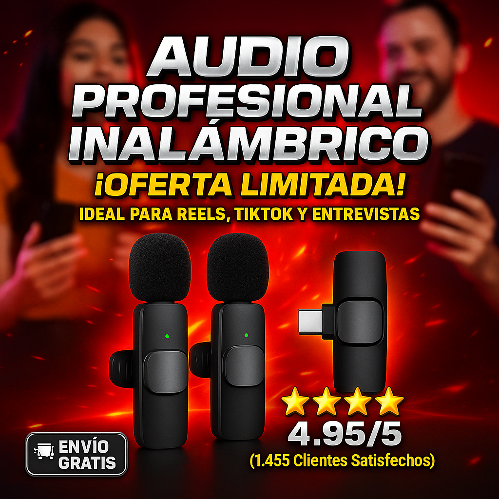 Micrófonos Inalámbricos Tipo C Dúo de Solapa para Grabación Pro