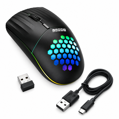 Mouse Inalámbrico Recargable Lummy LY-M00 RGB con Bluetooth 5.3 y Receptor USB 2.4GHz | Doble Modo de Conexión