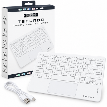 Teclado Inalámbrico Bluetooth con Trackpad Compatible con Windows, Android, Mac y iOS Recargable Lummy LY-T70