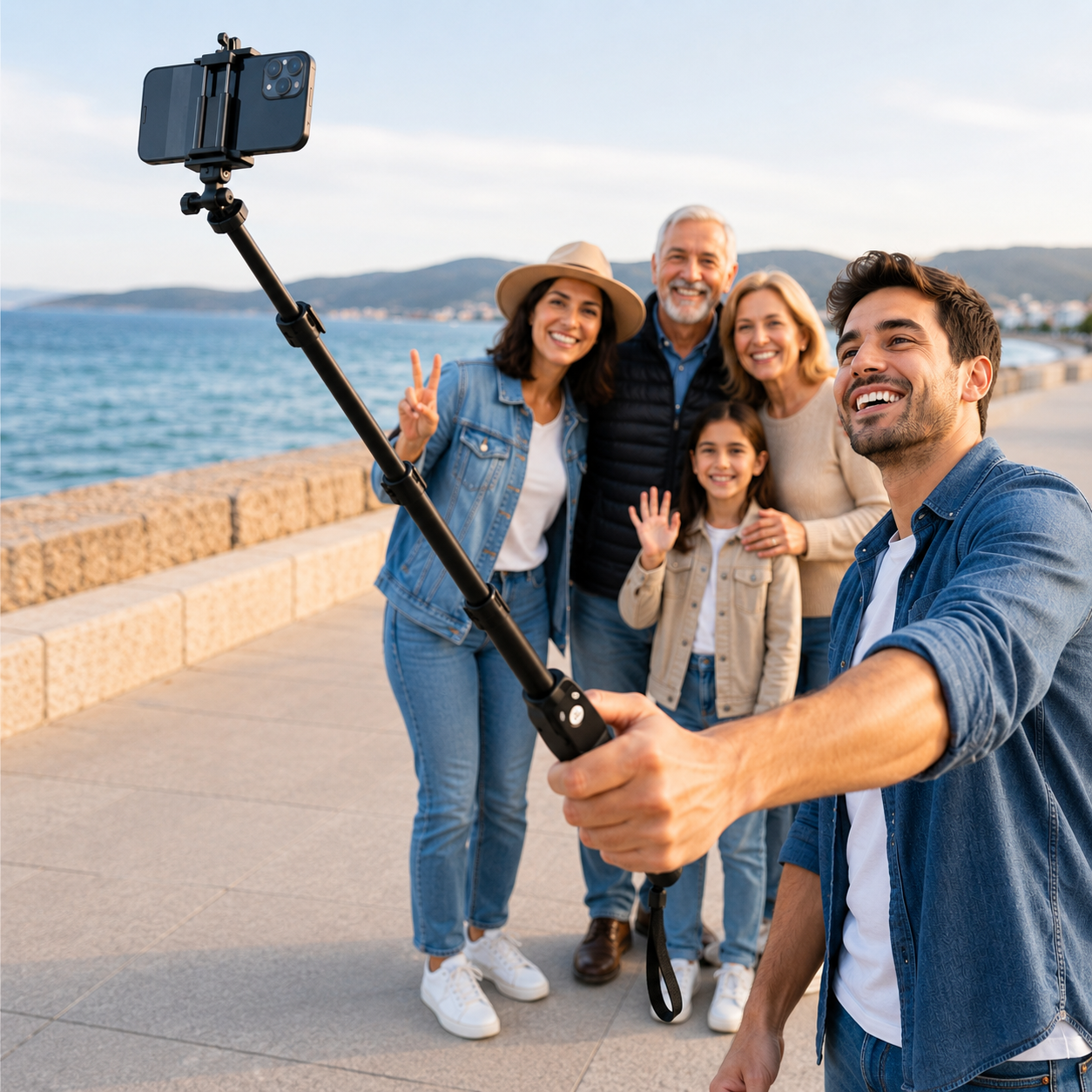 Palo Selfie Trípode Yunteng YT-1288 Bluetooth Extensible 125 cm con Control Remoto para Celular y Cámara