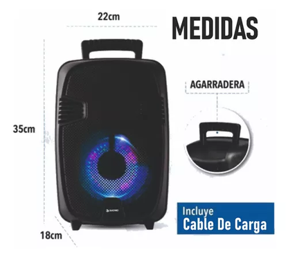 Cabina Parlante Bluetooth 8” con Micrófono | Karaoke y Fiestas Pro Max
