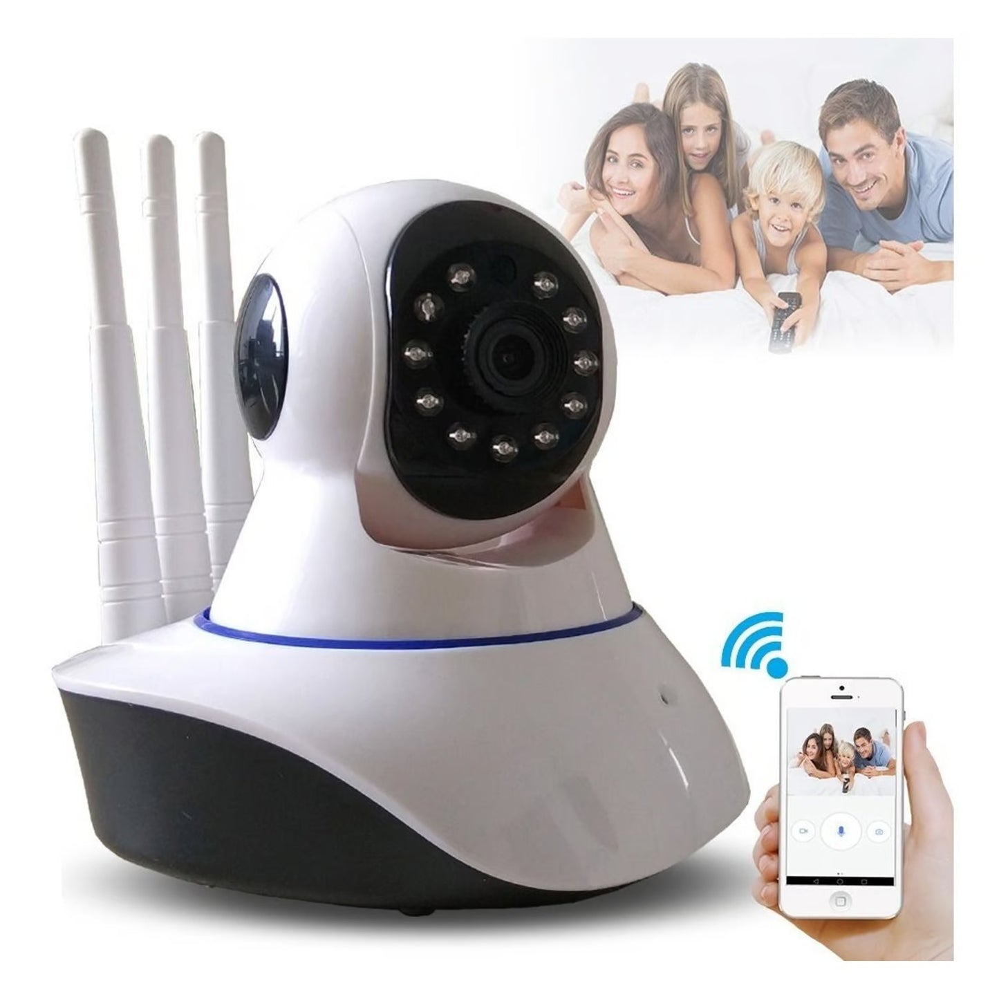 Cámara Domo WiFi Q5 1080P Full HD con Audio y Rotación 360°