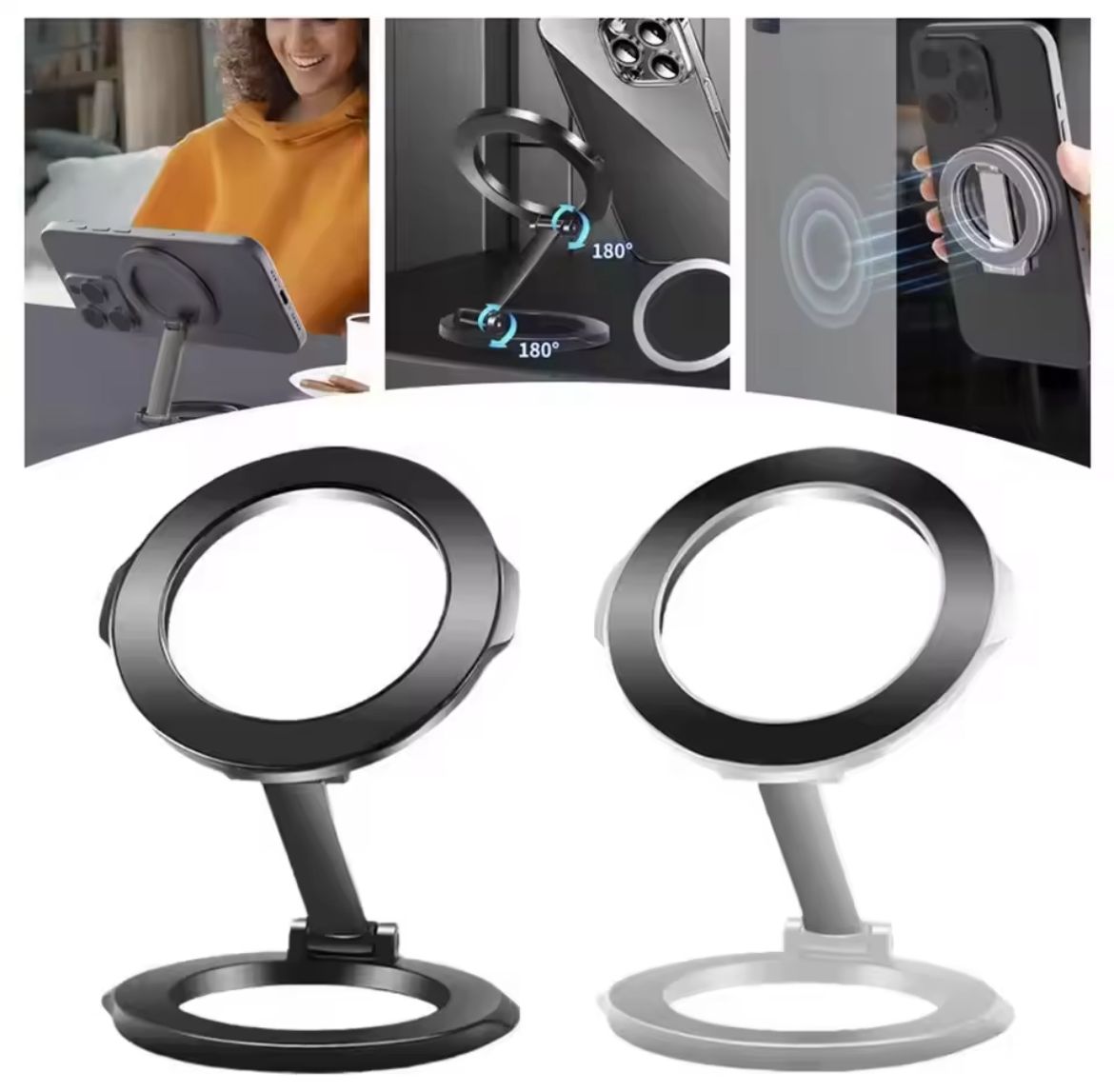 Soporte Magnético 360° para Celular MagSafe de Aleación Zinc Premium+