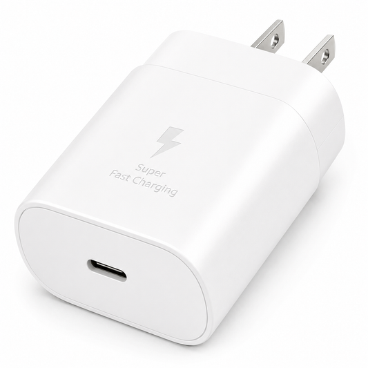 Cubo Cargador 25W USB-C Power Delivery PD de Carga Rápida para Samsung.