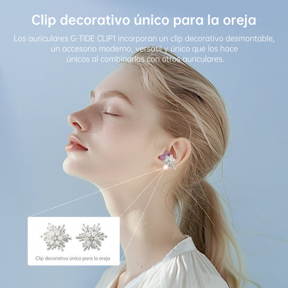 Audífonos Bluetooth Clip 1 TWS 5.3 Control Táctil 5H Sonido HD estilo arrete