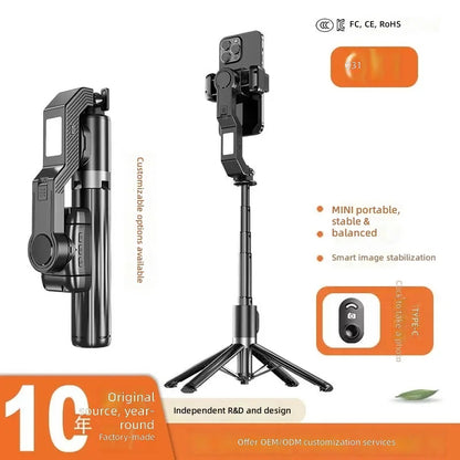 Estabilizador para Celular Q31 con Trípode, Luz LED y Control Remoto