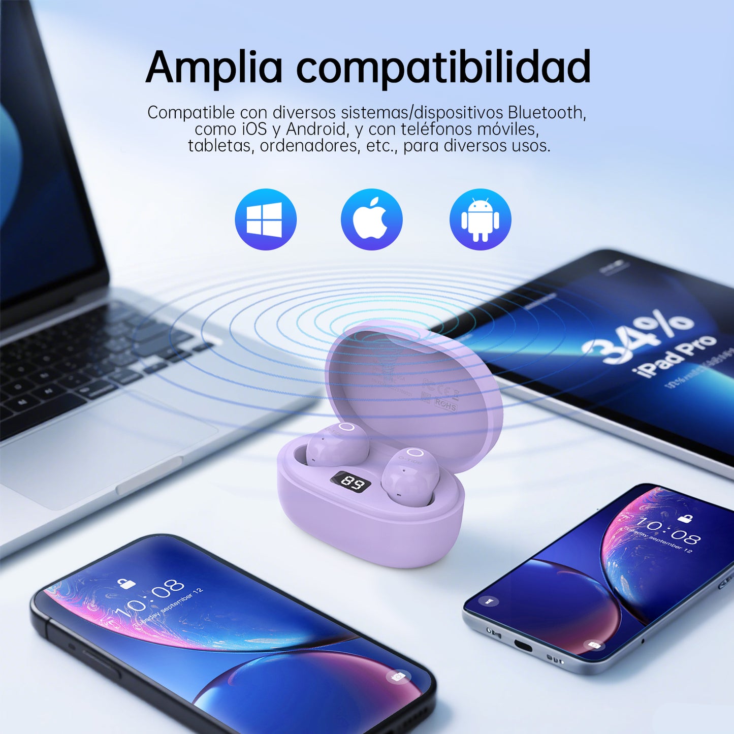 Audífonos Bluetooth G-TIDE L32 TWS HiFi Cancelación Ruido para iPhone y Android