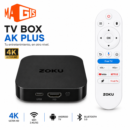 android TV Box 4K Plus Zoku Google TV Streaming compatible con ( Magistv Xuper) estilo watch onn
