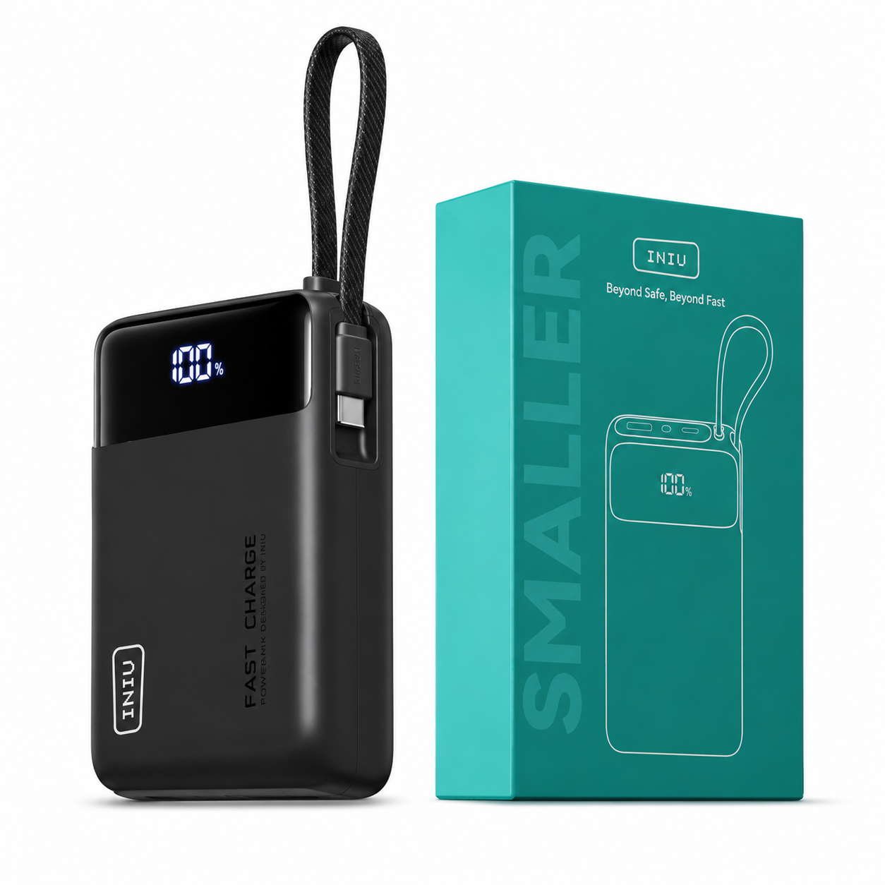 Power Bank INIU 20000mAh 45W Carga Rápida USB-C Cable Integrado