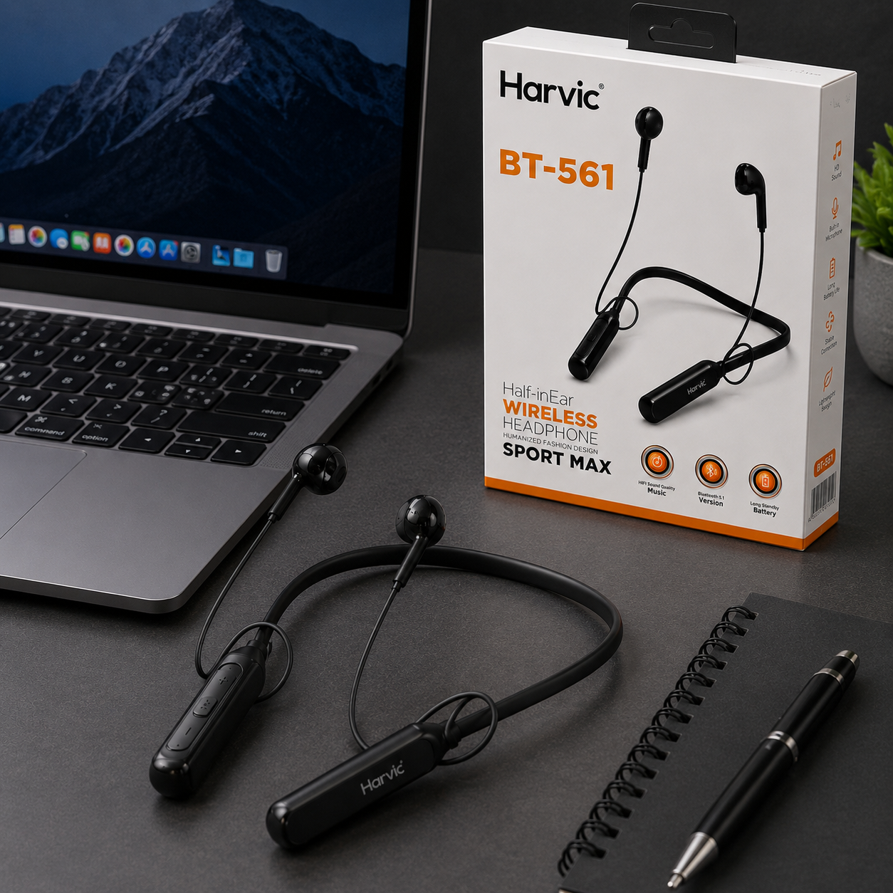 Audífonos Bluetooth Deportivos Harvic de cuello Inalámbricos hasta 12 horas