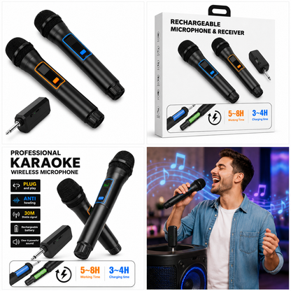 Micrófono Inalámbrico Nobrand W6 Dinámico Cardioide para Karaoke