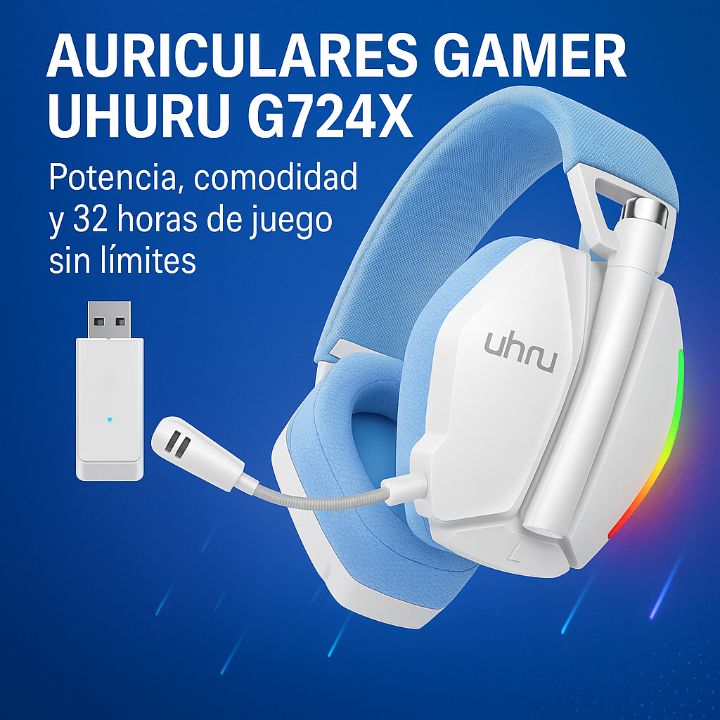 Auriculares Gamer Pro 3D — 32 H de poder y sonido envolvente.