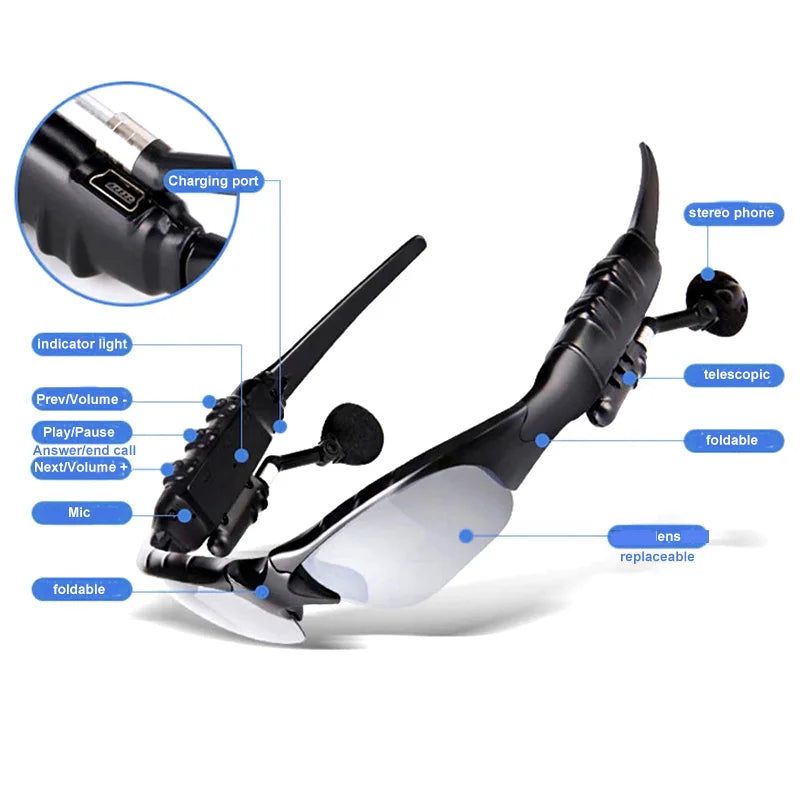Lentes de Sol Bluetooth 4.1 con Música y Llamadas Integradas