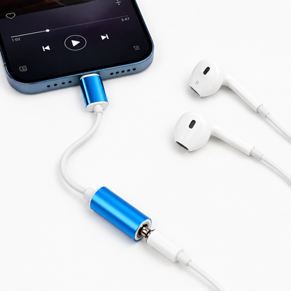 Adaptador Lightning a Jack 3.5 mm para iPhone | Audio + Micrófono | Compatible con iOS