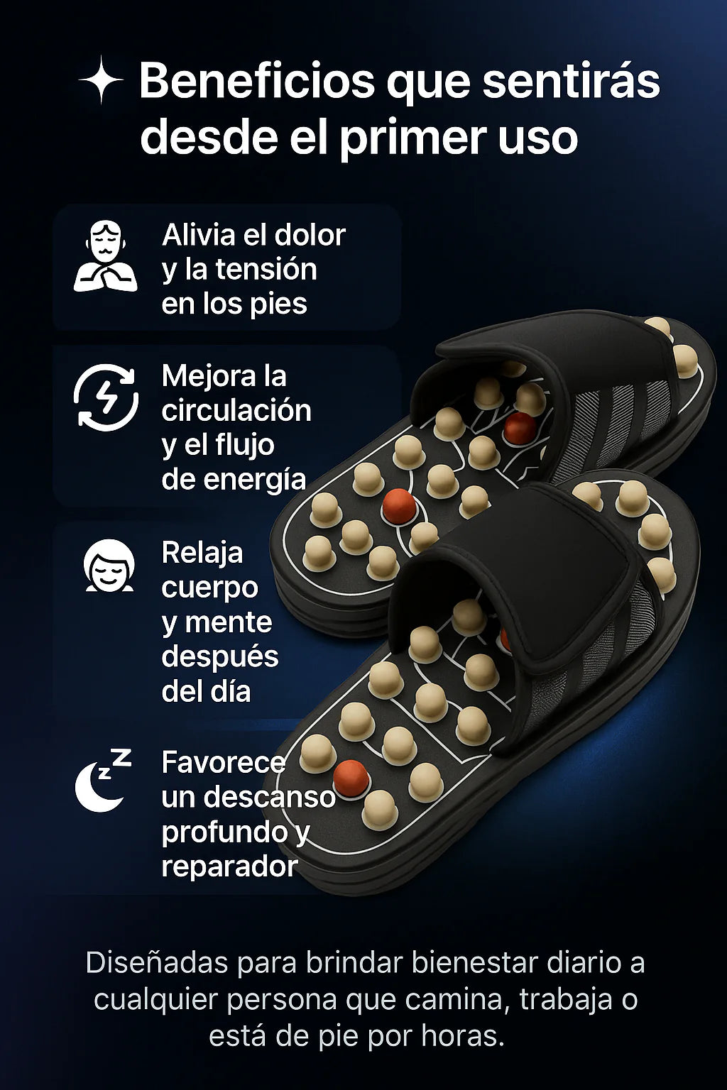 Sandalias Masajeadoras de Reflexología para Bienestar y Alivio