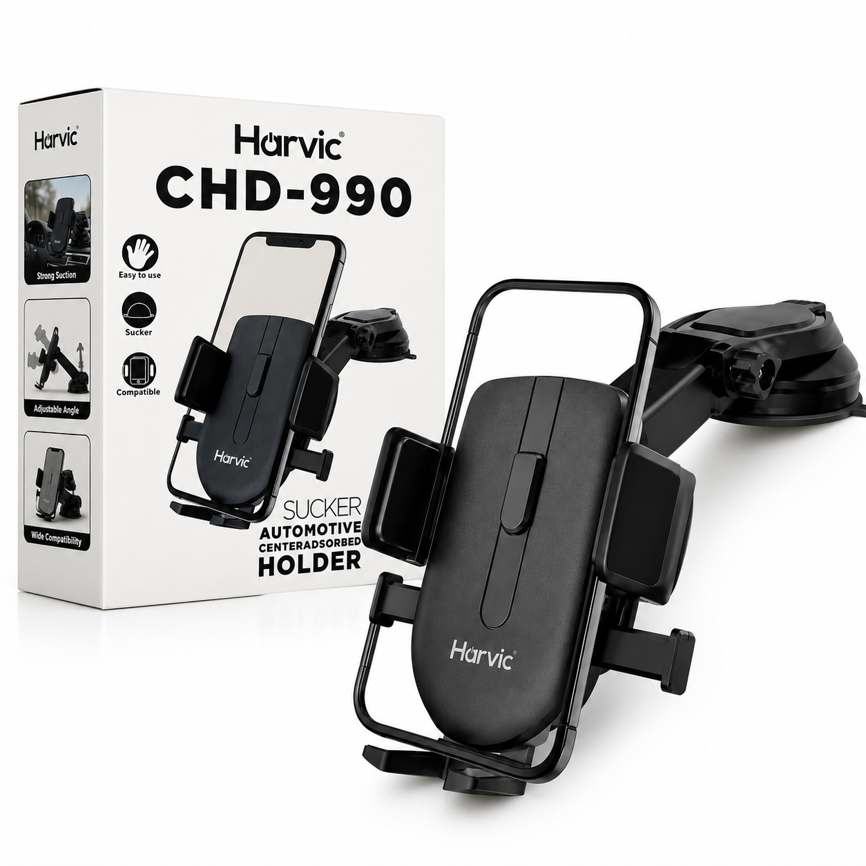 Soporte Universal Harvic CHD-990 de Celular Con Ventosa Para Carro- ideal para GPS