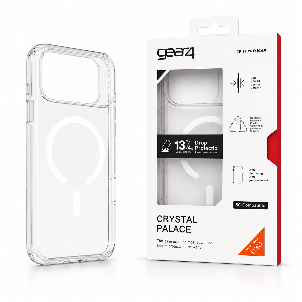 Estuche Gear4 Crystal MagSafe para iPhone Case Transparente Alta Calidad - Carcasa - Funda.