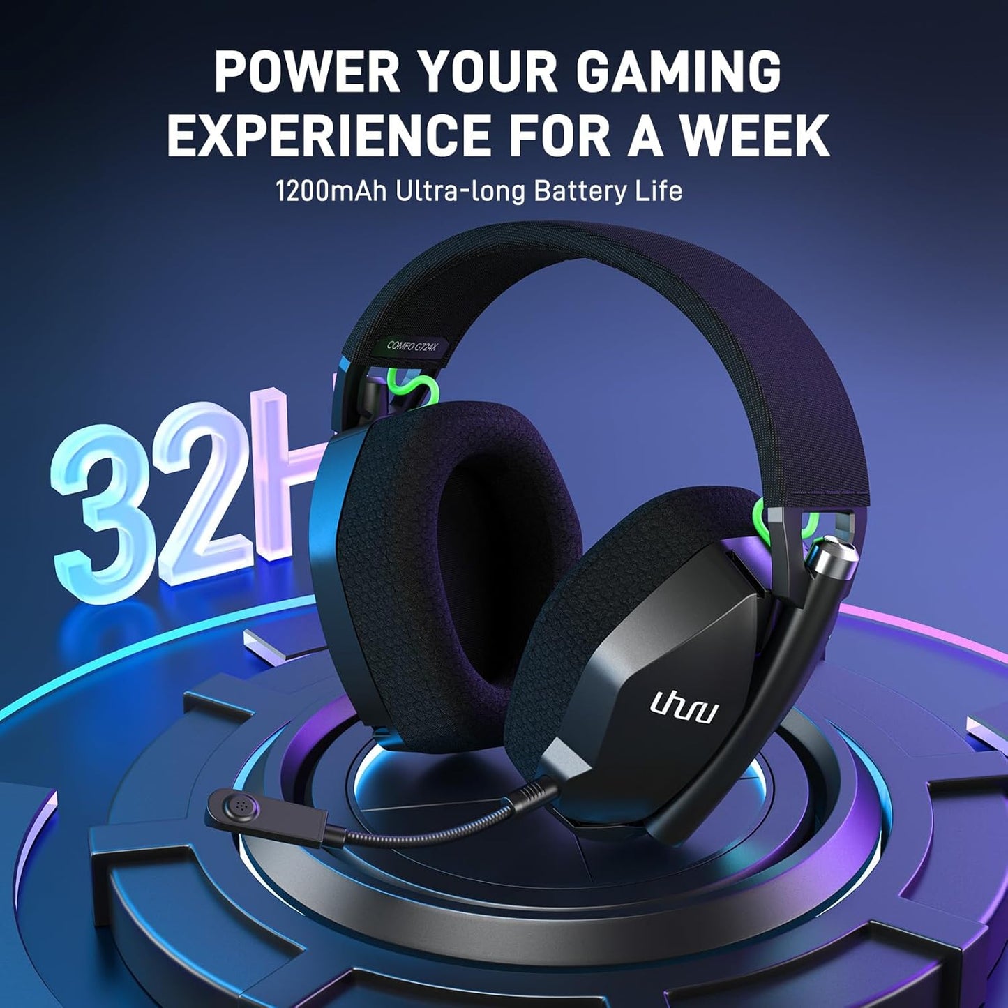 Auriculares Gamer Pro 3D — 32 H de poder y sonido envolvente.