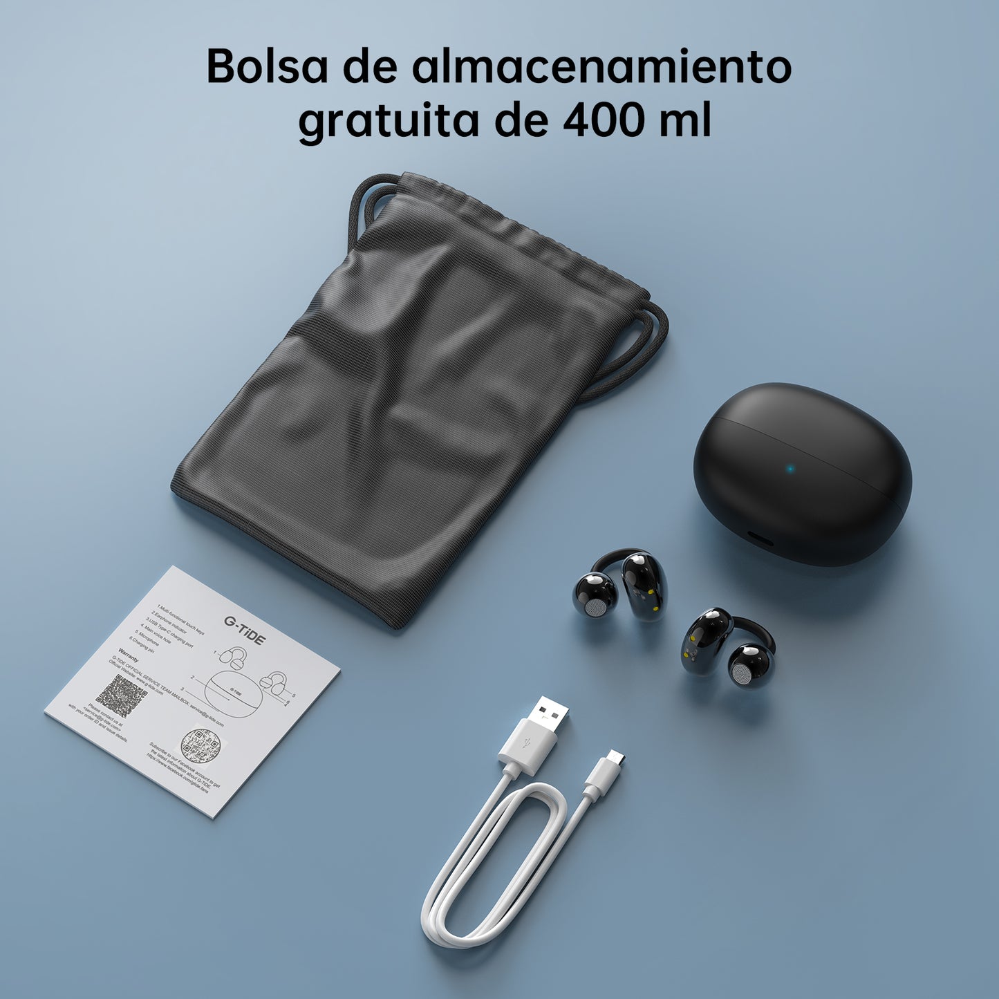 Audífonos Bluetooth Clip 1 TWS 5.3 Control Táctil 5H Sonido HD estilo arrete