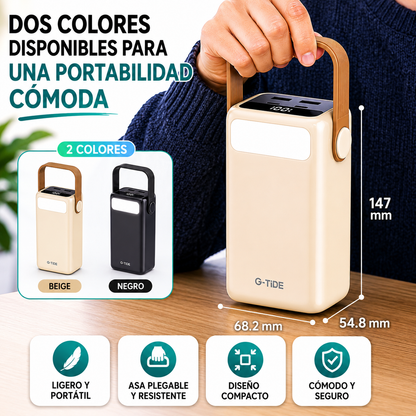 Power Bank Linterna G-Tide 40000mAh 22.5W Carga Rápida 8 Cargas o mas Ideal Viajes y Finca