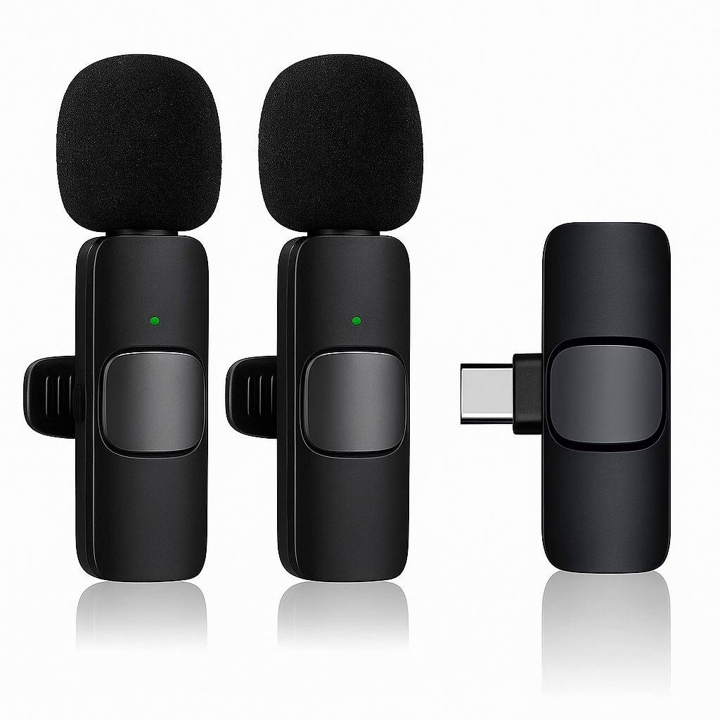 Micrófonos Inalámbricos Tipo C Dúo de Solapa para Grabación Pro