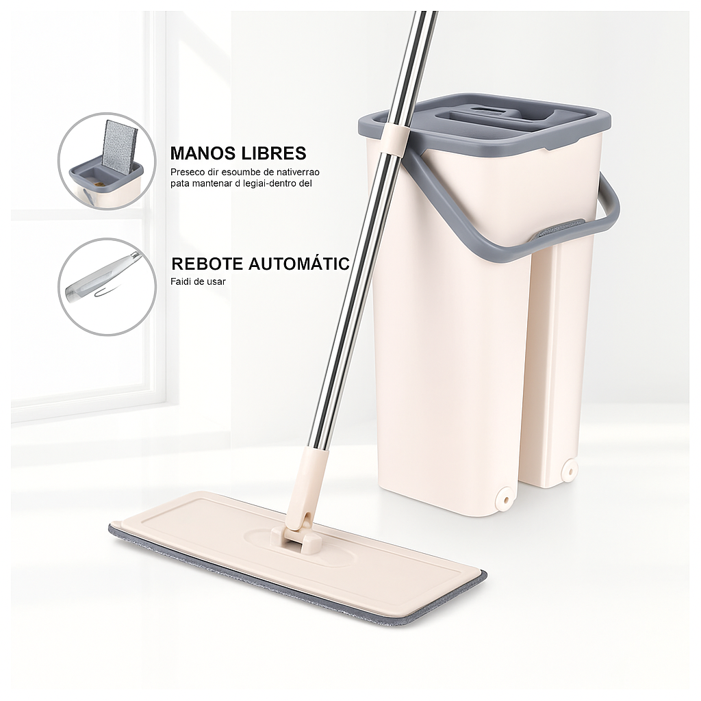 Trapero de Microfibra con Cubo Automático para Limpieza sin Esfuerzo