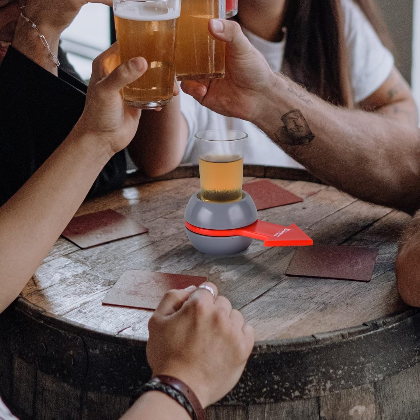 Juego de Beber Portátil | Flecha Giratoria para Fiestas y Reuniones Pro