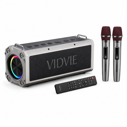 Parlante Bluetooth Karaoke VIDVIE XL-SP911 120W  16000mAh  2 Micrófonos Inalámbricos