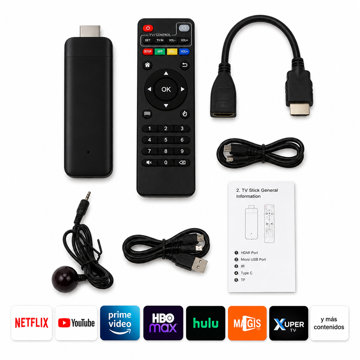 Android TV Stick  Box Universal Full HD Streaming Compatible con Magistv / Xuper estilo wath onn