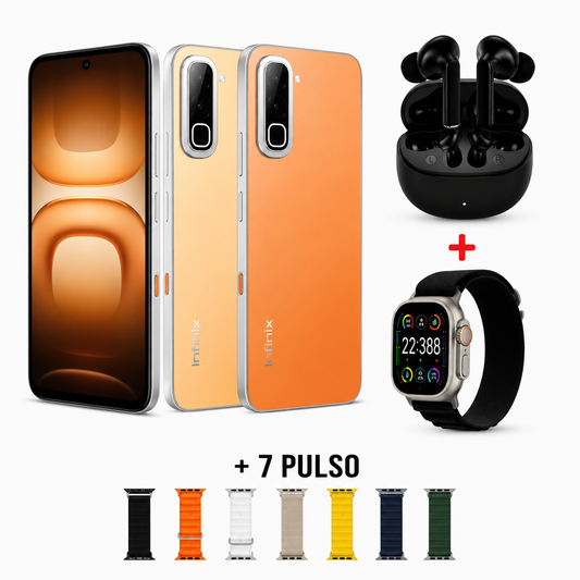 Celular Infinix Hot 70 256/8GB 50MP Batería 5600mAh + Audífonos + Smartwatch