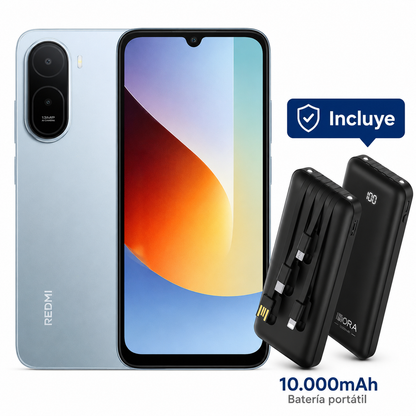 Combo Celular Redmi A7 Pro + powerbank 10.000m Ah pantalla 120Hz cámara 50MP batería 6000mAh