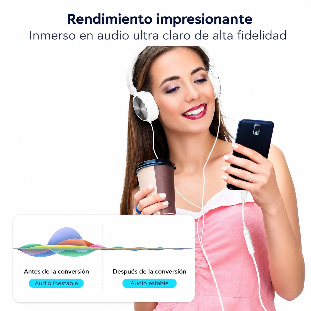 Adaptador USB Tipo C a Jack 3.5 mm para Audífonos | Audio HiFi | Compacto y Resistente
