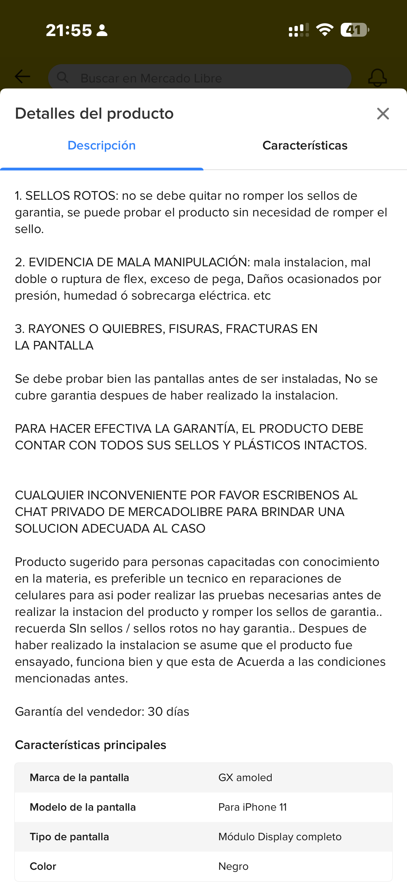 Pantalla Completa iPhone 11 Amoled GX con Imagen Superior Premium