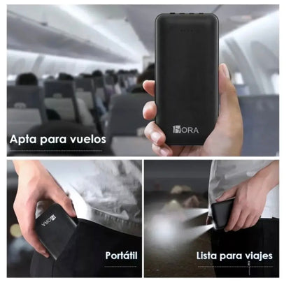 Cargador Portátil 10000mAh Para iPhone y Android cable incluido Powerbank 1Hora