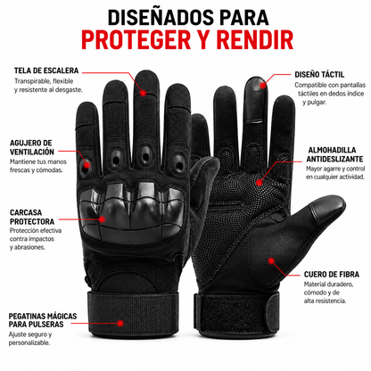 Guantes de Motociclista proteccion nudillos sensible pantalla táctil