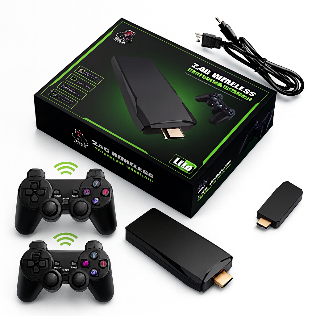 Consola Retro M8 HDMI 64 GB + 10.000 Juegos con 2 Mandos Inalámbricos – 4K Plug & Play