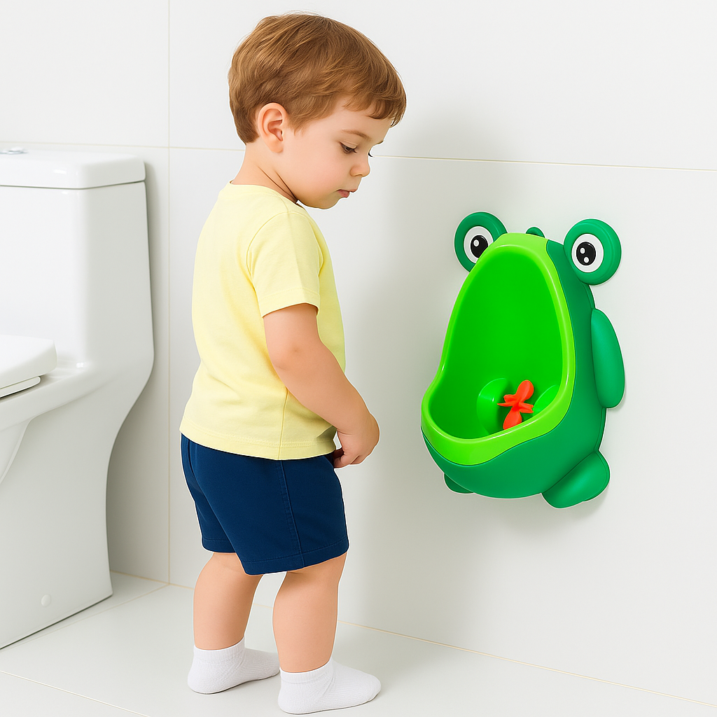 Orinal Entrenador Infantil Portátil en Forma de Sapito, Práctico y Divertido